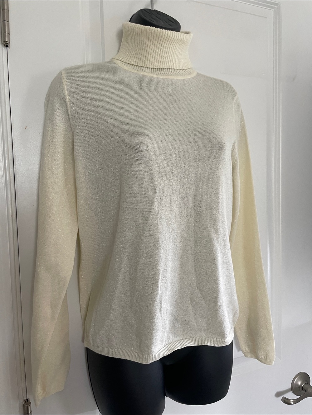NY&Co Sparkle Cream Turtleneck Sweater
